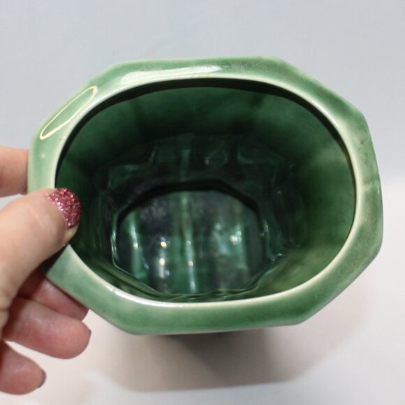 Antique Sage Green Vase McCoy Style - Picture 3 of 12